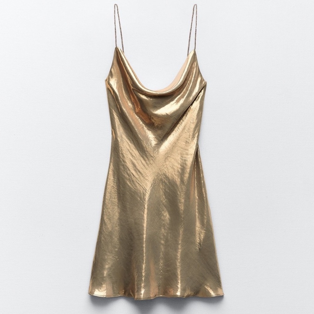 Zara Gold Mini Dress